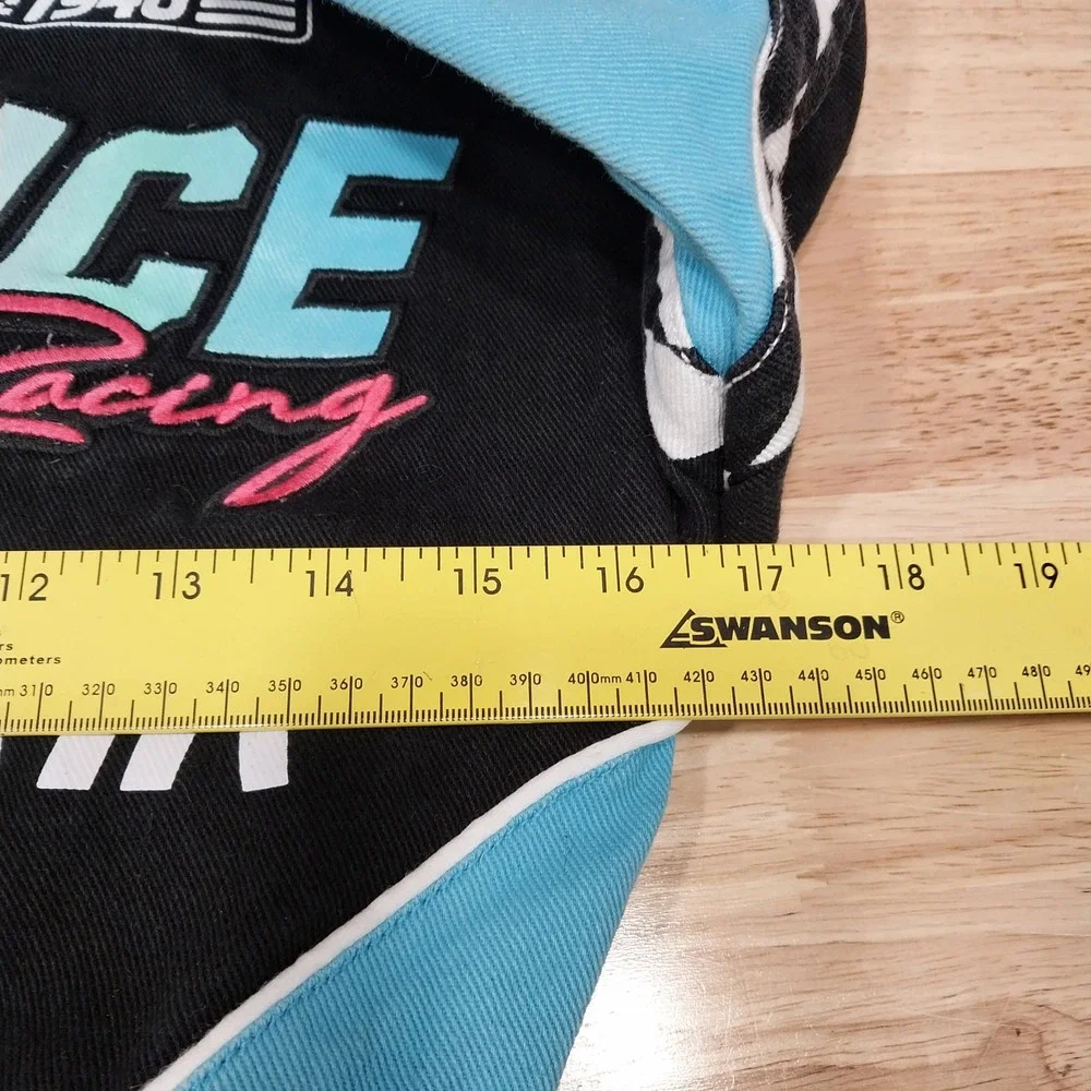 Justice NASCAR Racing Jacket Kids Twill Cropped Bomber XS 5-6 Black Blue